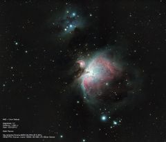 M42 & M43 ~ The great Orion nebula & Running Man

37 images 60 sec exposure ISO800