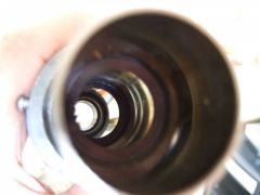 12
Inside of focuser tube, showing totally unblacked situation. The two baffles appear to be virtually useless as they are way oversized.