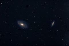 M81 and M82 shot from 'Jimmy's farm' in Suffolk through the Meade 127mm apo. This was over an hour and a half of data in 1 min subs, unguided on the HEQ5.