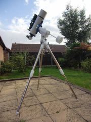 Altair Mak152 with ST80 guidescope sat on NEQ6 Pro
