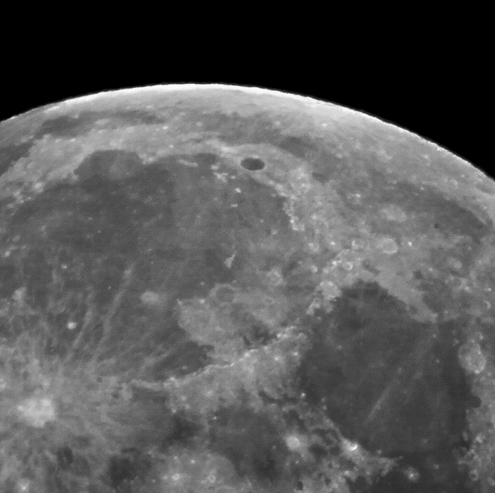 Northwestern portion of the Moon's surface