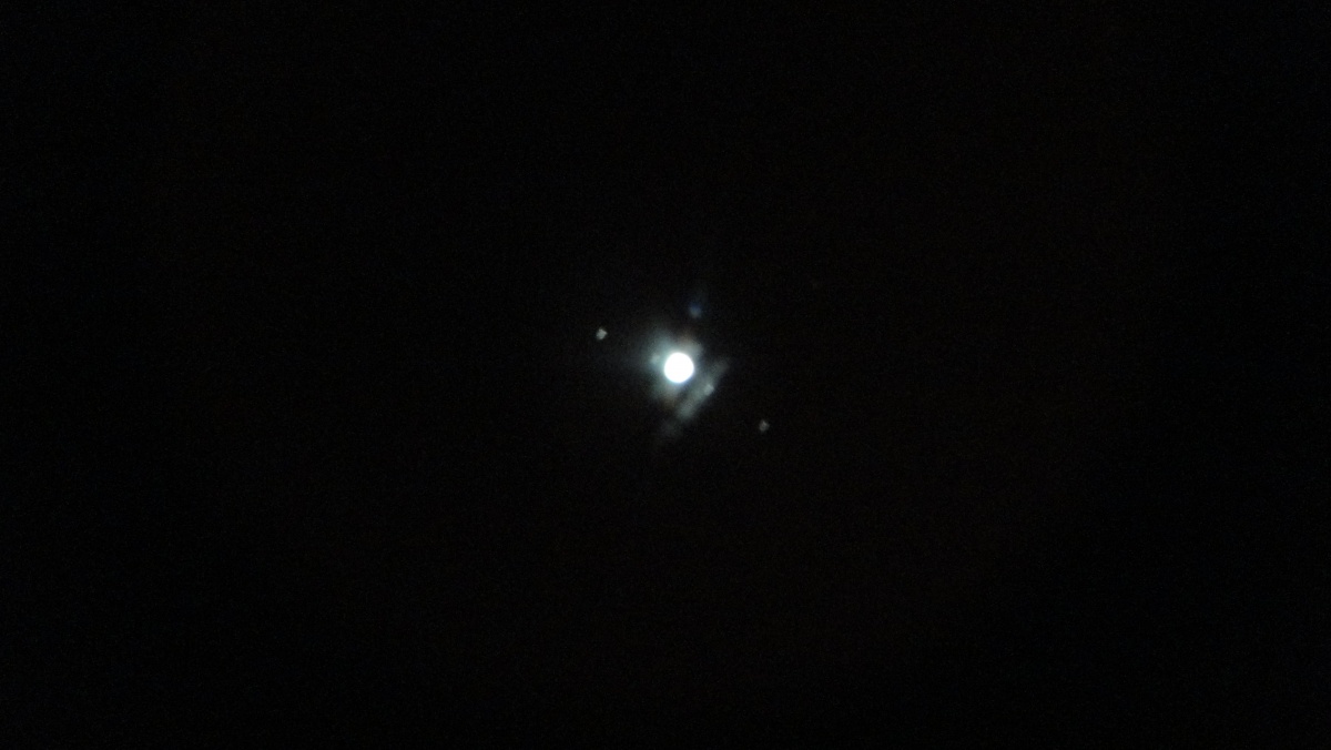 You can just make out the moons around Jupiter
