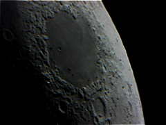 moon 20120127 1821 41Mare Crisium and Crater Cleomedes (126km) and left beside it Crater macrobius (64km)