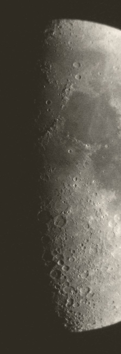 terminator detail, cropped from a whole Moon shot and enhanced in GIMP image editor