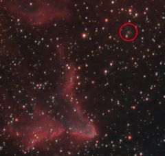 Tiny nebula near IC63