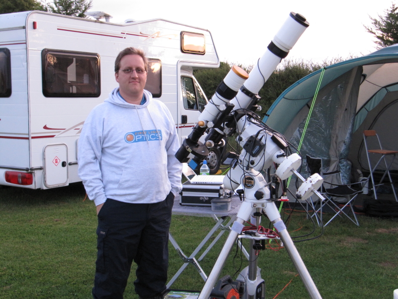 James standing proudly next to his imaging rig