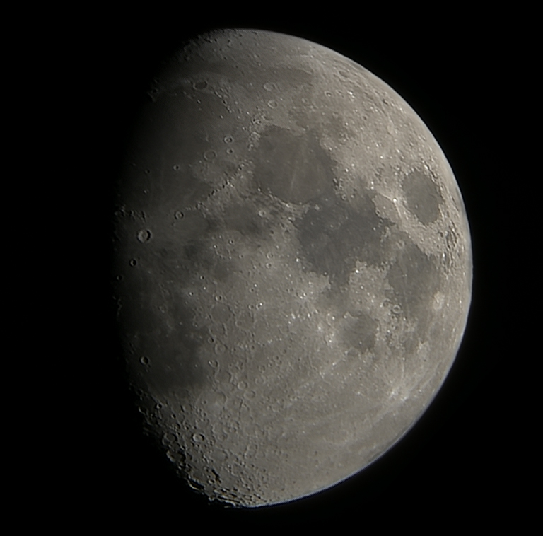 Waxing gibbous Moon 21-01-2013 Through Tasco 114mm Scope
