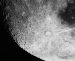 tyco crater, the moon.