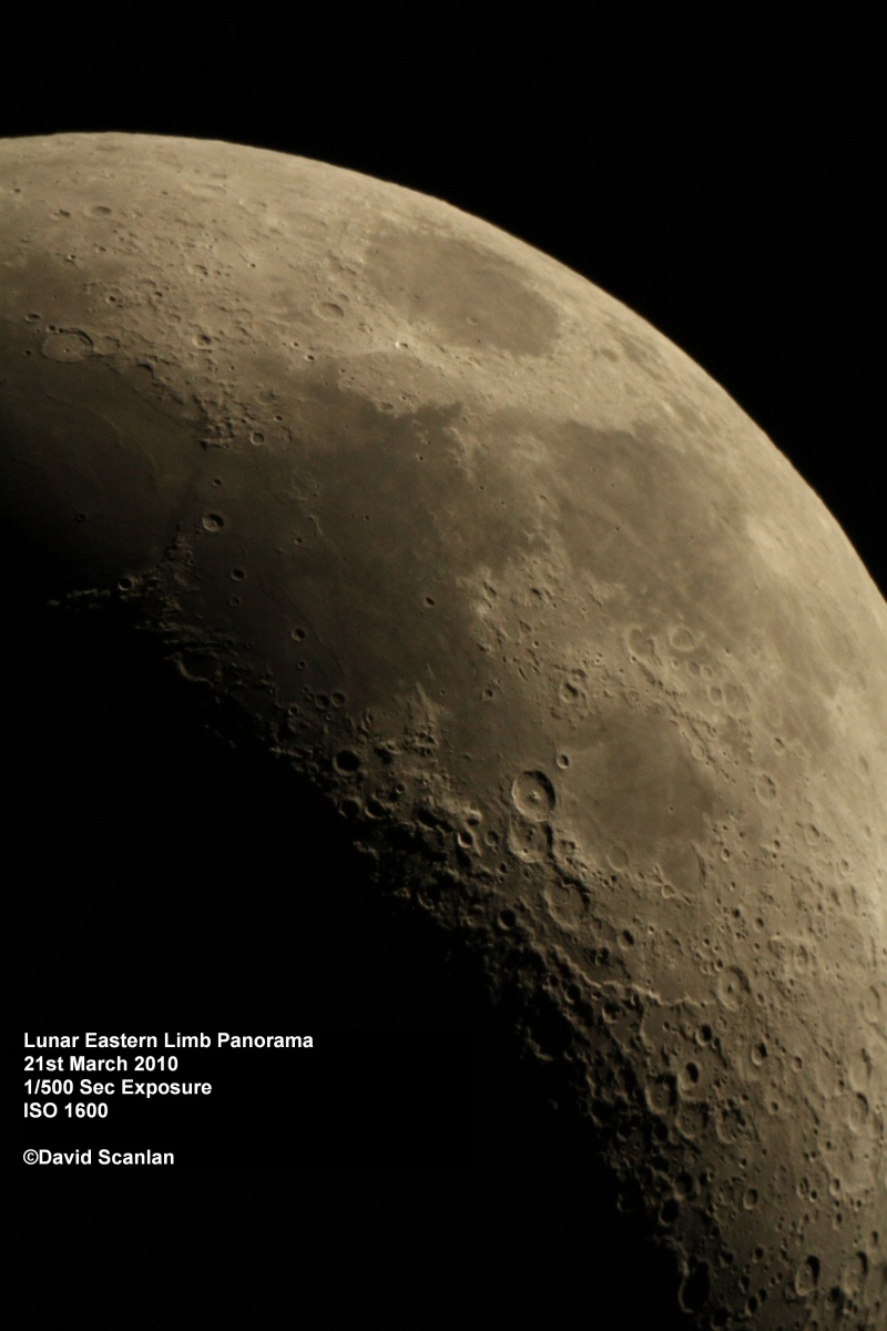 Lunar Eastern Limb Panorama   21st March 2010