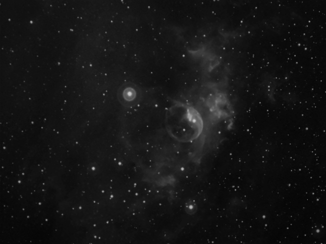 bubble nebula in mono h-alpha