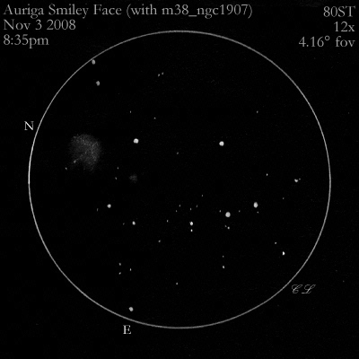 Messier 38 SmileyFace r12xNeg