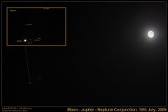 Moon - Jupiter - Neptune Conjunction imaged from Spain