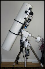 222mm f/5.8 Newtonian Reflector (DIY)
mounted on HEQ5 Pro, with QHY5 guiding through a Sigma 400 f5.6 APO Lens