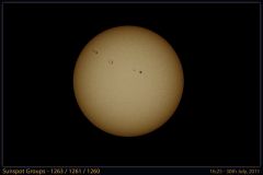 Sun - 30.07.2011
Canon EOS 50D + EF100-400L IS Lens + 2x Teleconverter + Baader Astro Solar Filn