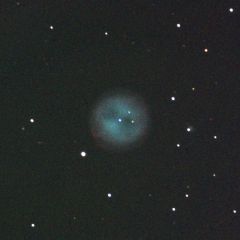 Test image of M97 (the Owl nebula). Autoguiding is temporarily offline, so this test image is unguided. 6x60 seconds each of L (1x1), R, G, B (2x2). C9.25 with 0.68 reducer at 0.83 " / pixel.