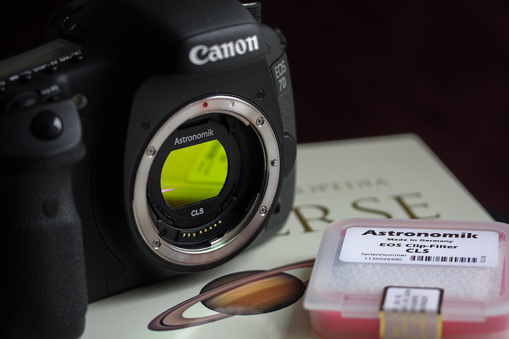 Astronomik CLS Filter fitted to a Canon 7D DSLR