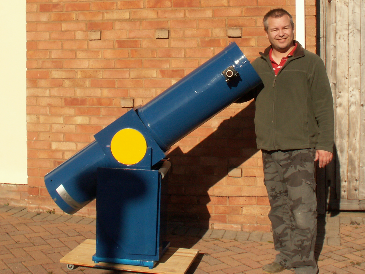 Me and my 10in. Re-Built Dob just after fitting the primary.