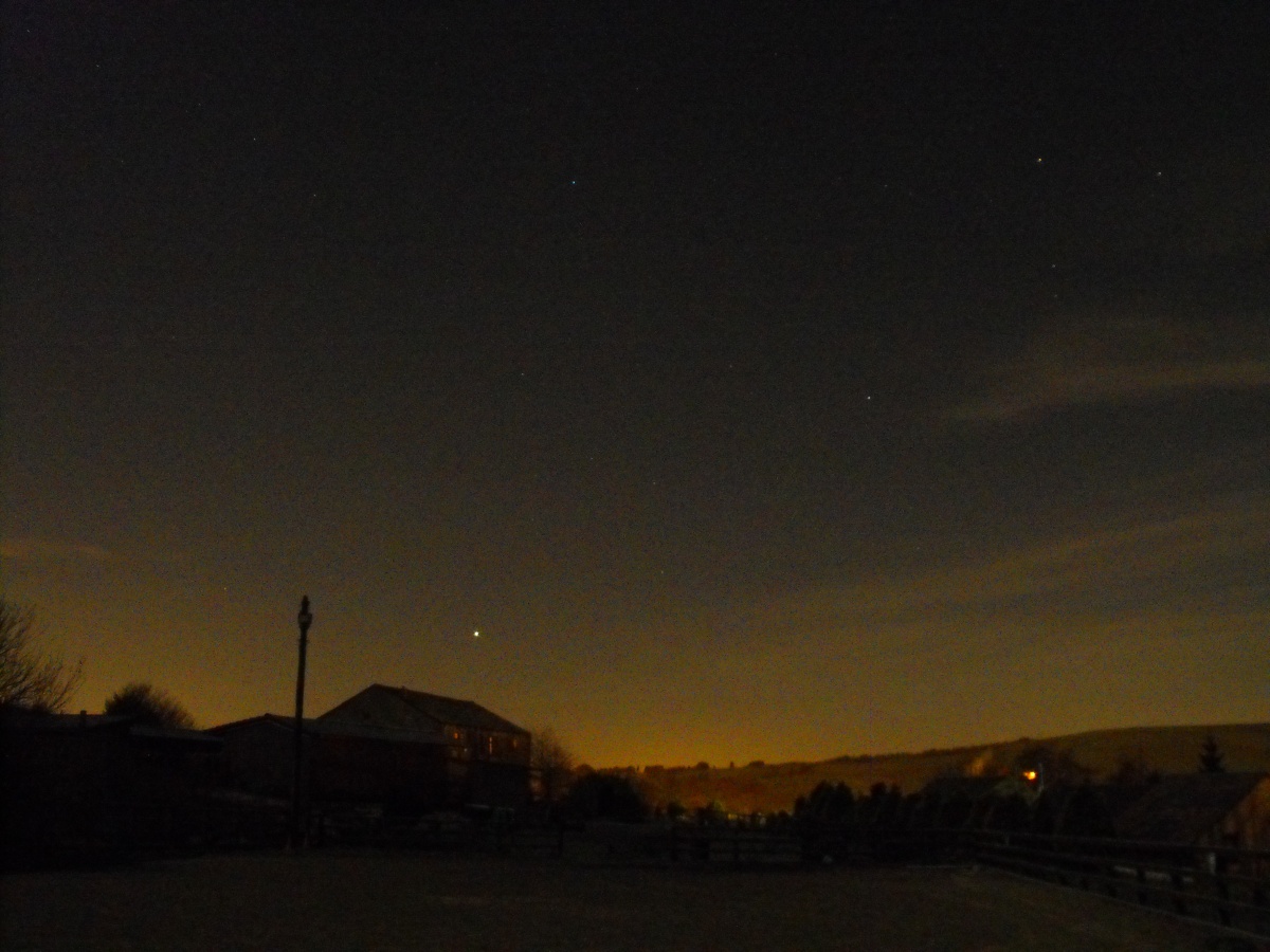 Western sky showing Jupiter setting 23 11 10
