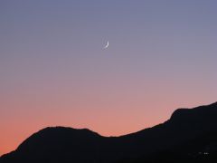 Cresent Moon at sunset in Turkey 04/07/2011