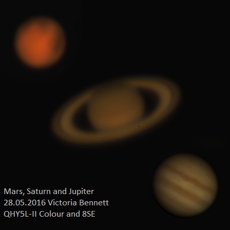 Mars, Saturn & Jupiter28.05.2016
