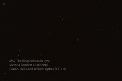M57 The Ring Nebula in Lyra 10.09.2016