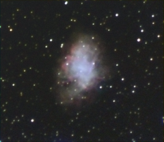 Crab Nebula 1hr 16 mins ST 102/ ASI224MC/ alt/az  5secs 375 gain