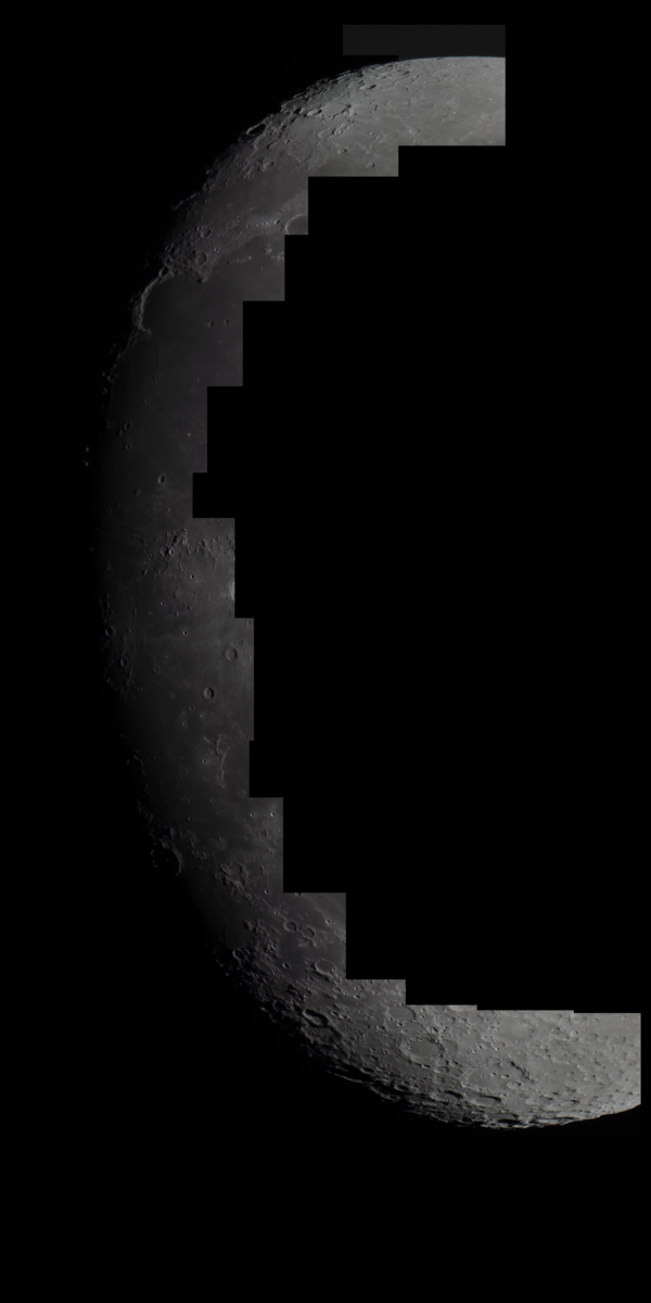 Lunar terminator 08/03/2017 (9 day Moon)