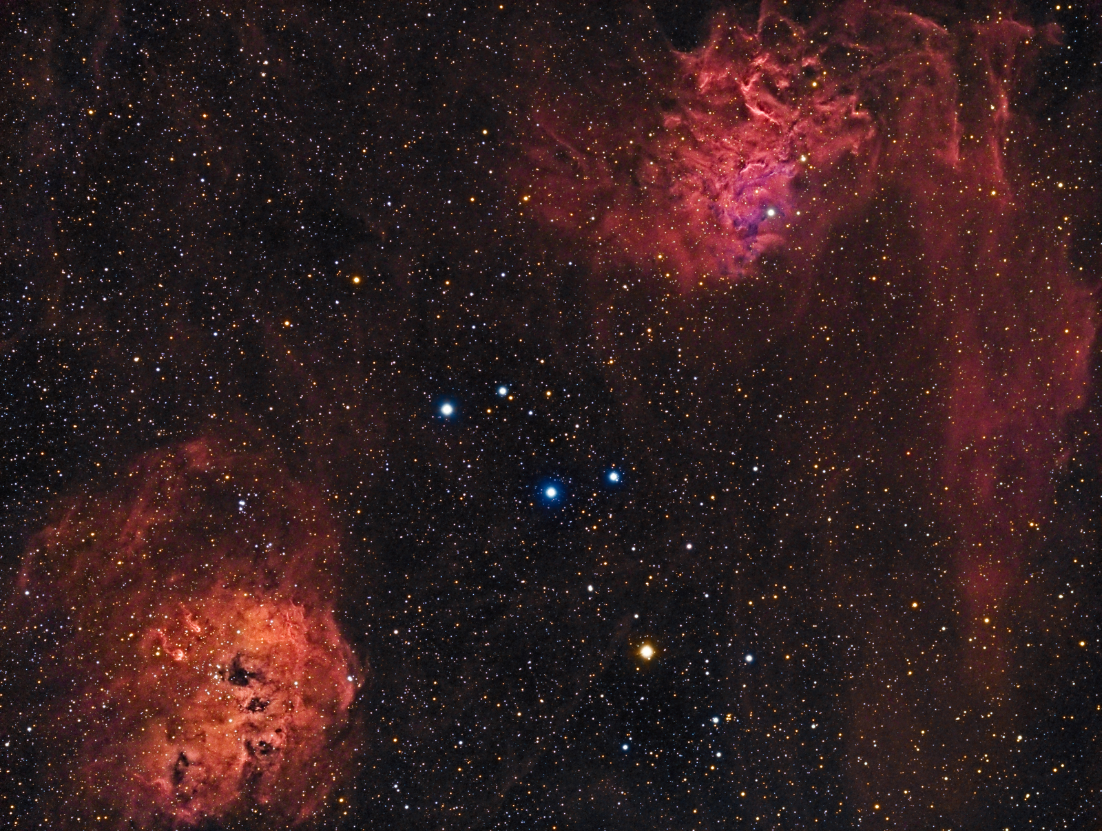 IC405 & IC410 Flaming Star Nebula and the Tadpoles v2.5 HaRGB