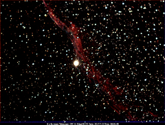 NGC6960 Western Veil Nebula with Triple  Star System 52 Cyngi centered