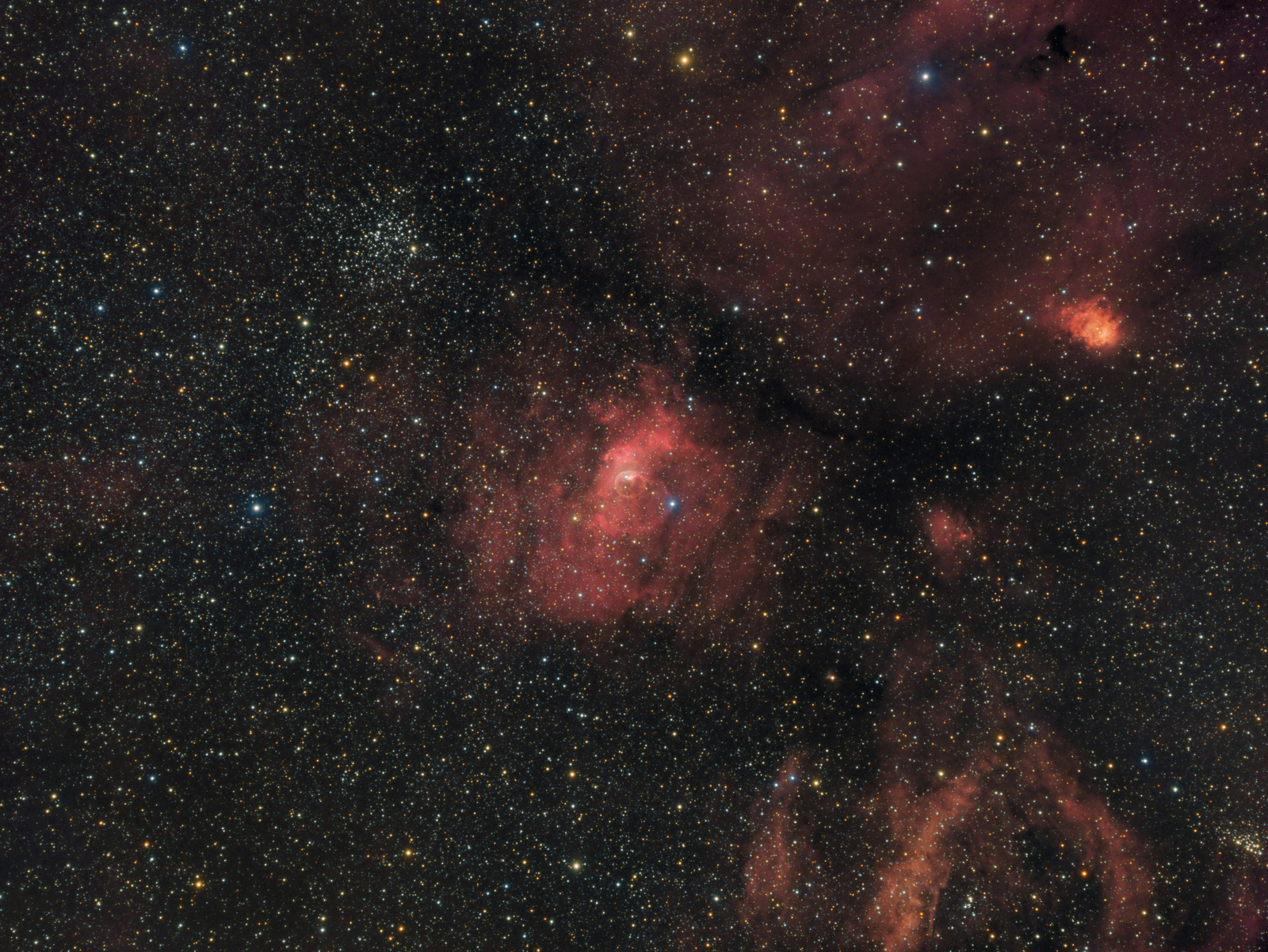 NGC7635 Bubble Nebula and M52 in HaRGB v5.1