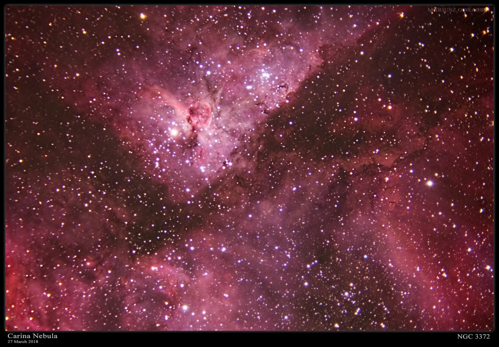 Carina Nebula at 1280mm (~59x39 arc-minutes FOV)