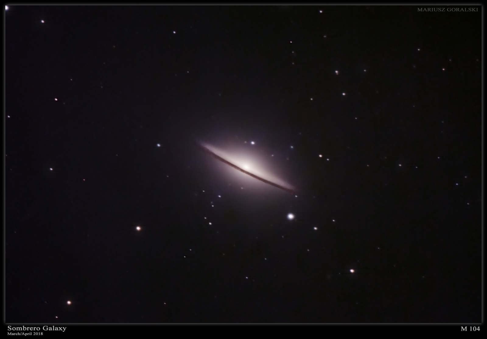 M104-Sombraro Galaxy April 2018