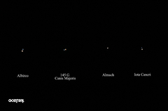 Colorful Doubles: Albireo, Canis Maj 145G, Almach & Iota Cancri Composite