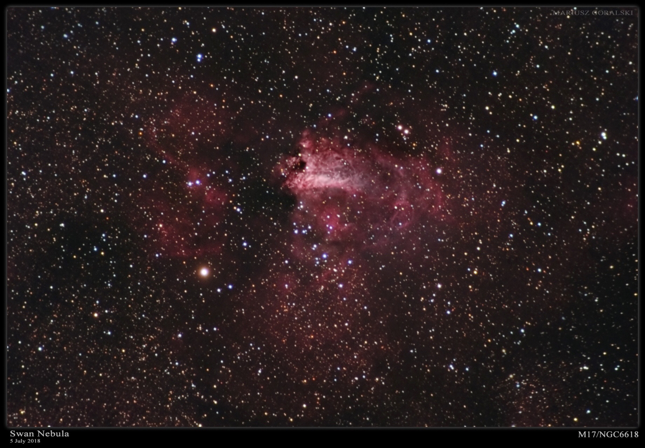 The Swan Nebula M17 in natural color