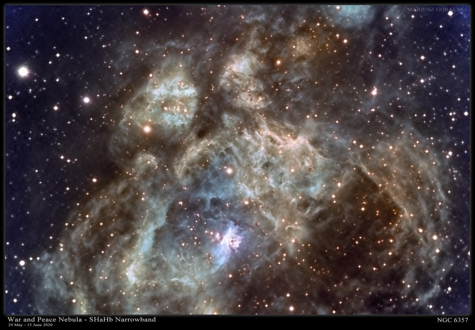 NGC6357 SIIHaHb F6.3 24May-15Jun 2020
