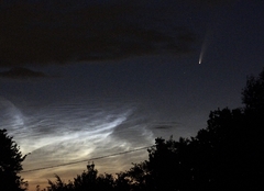 Naked-eye Comet 2020F3 NEOWISE + Noctilucent Clouds