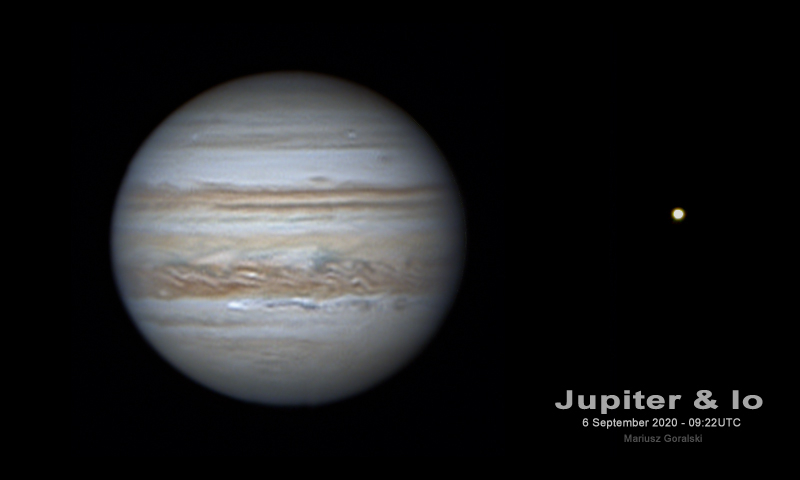 Jupiter & Io 6Sep2020 @ 0922