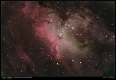 The Eagle nebula - M16 (HαOIIIHβ Narrowband)